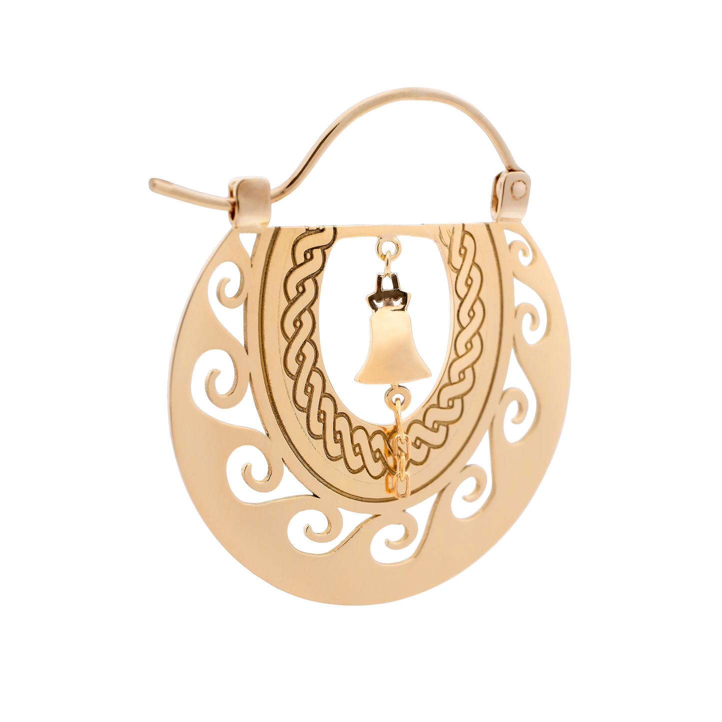 Brinco Chapel escultural em ouro amarelo 18k — detalhe | Fabi Jorge