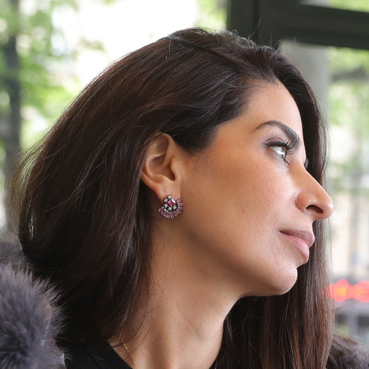 Avalon Carre Pink Tourmaline Earrings