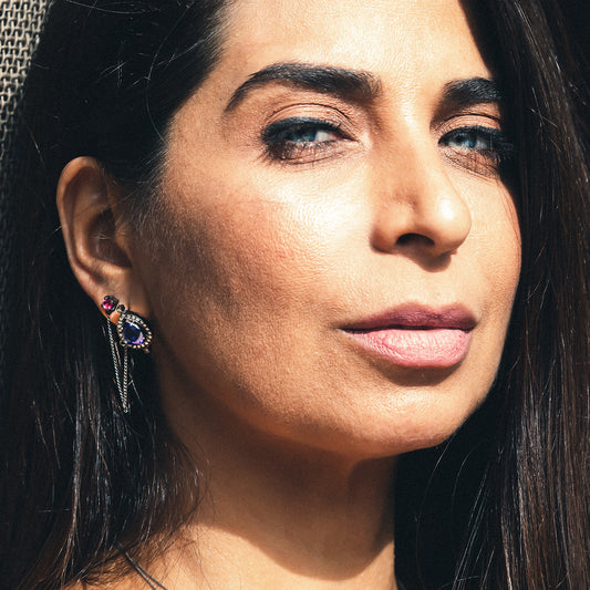 Chakra Earrings with Chain