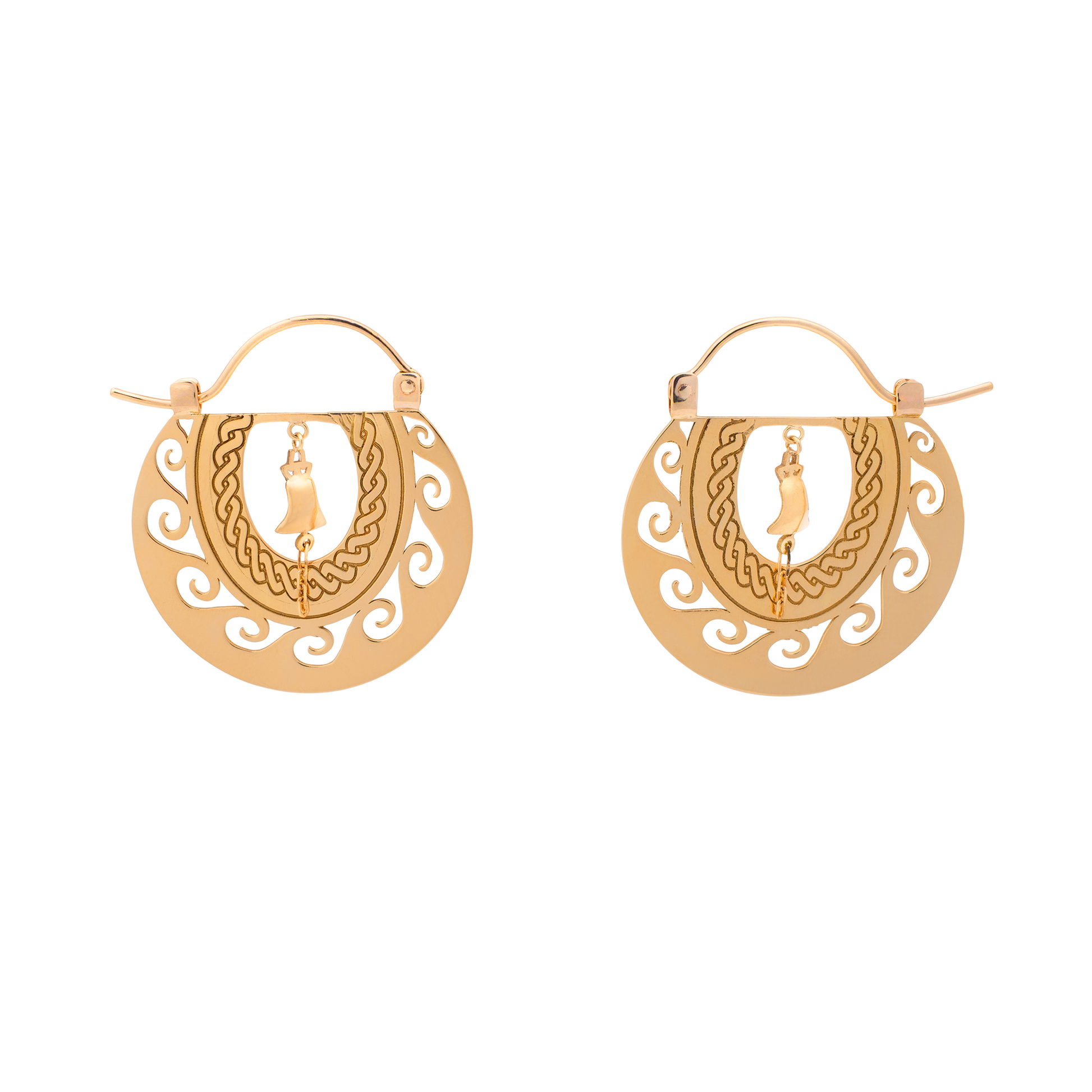 Brinco Chapel escultural em ouro amarelo 18k | Fabi Jorge