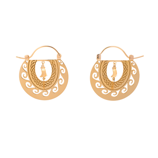 Brinco Chapel escultural em ouro amarelo 18k | Fabi Jorge