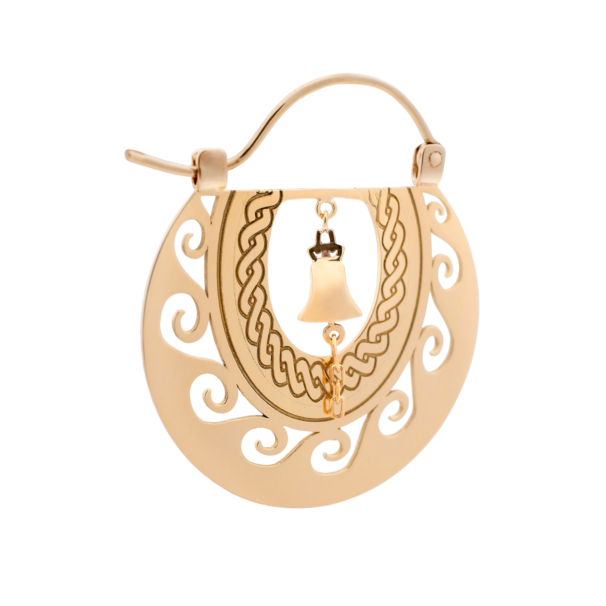 Brinco Chapel escultural em ouro amarelo 18k — detalhe | Fabi Jorge