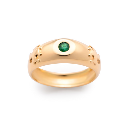 Anel Faith em ouro amarelo 18k com turmalina rosa | Fabi Jorge