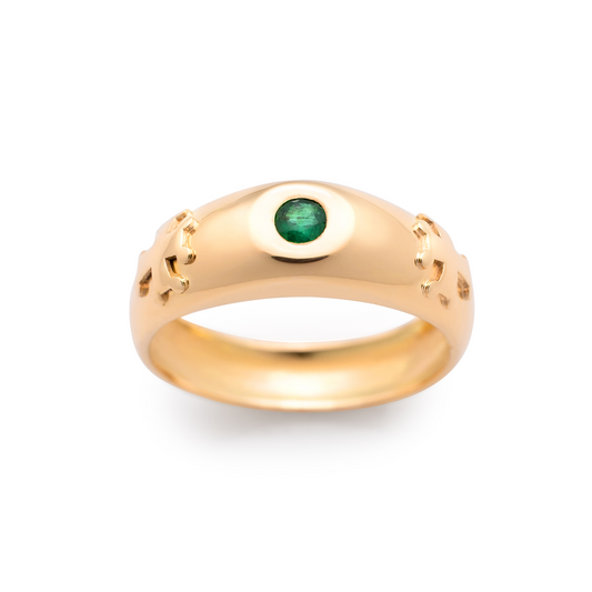 Anel Faith em ouro amarelo 18k com turmalina rosa | Fabi Jorge