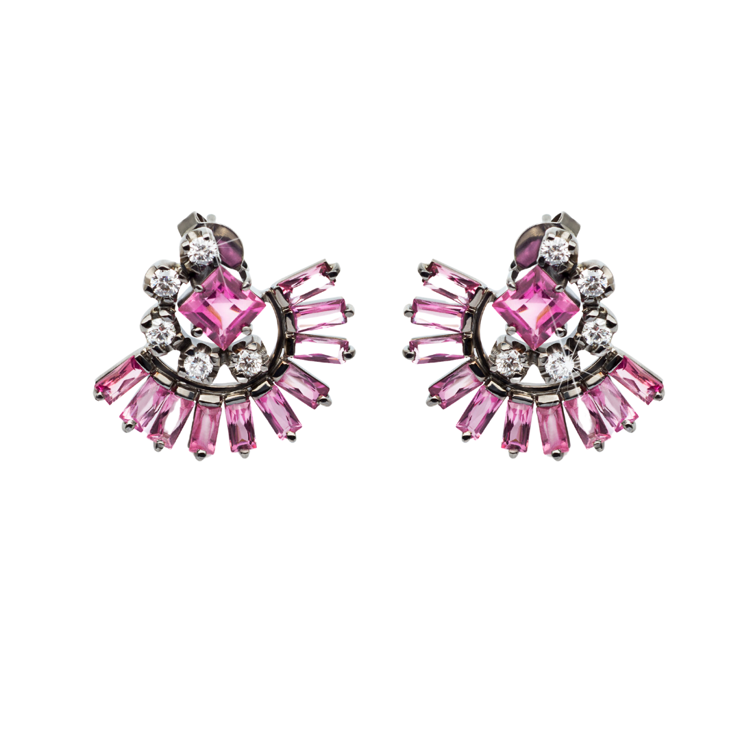 Avalon Carre Pink Tourmaline Earrings