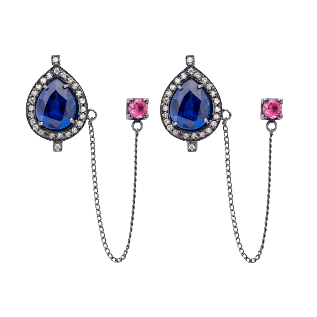Chakra Earrings with Chain