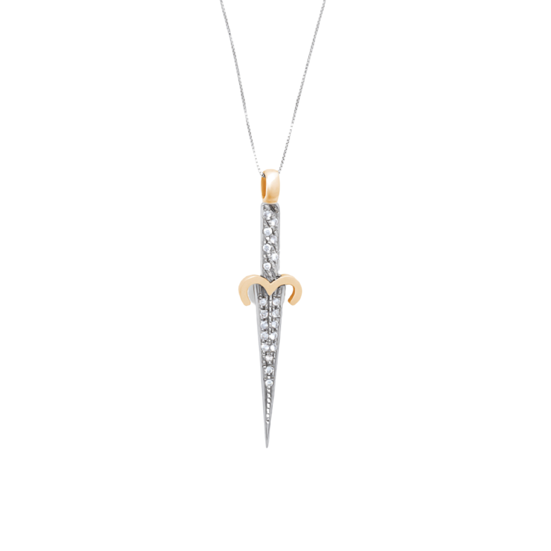 Diamond Dagger Pendant Necklace