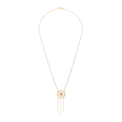 Diamonds and Sapphire Dream Filter Circle Necklace
