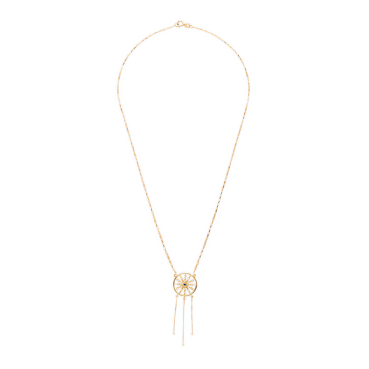 Diamonds and Sapphire Dream Filter Circle Necklace