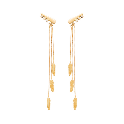 Dream Filter Long Feather Earrings with Chain