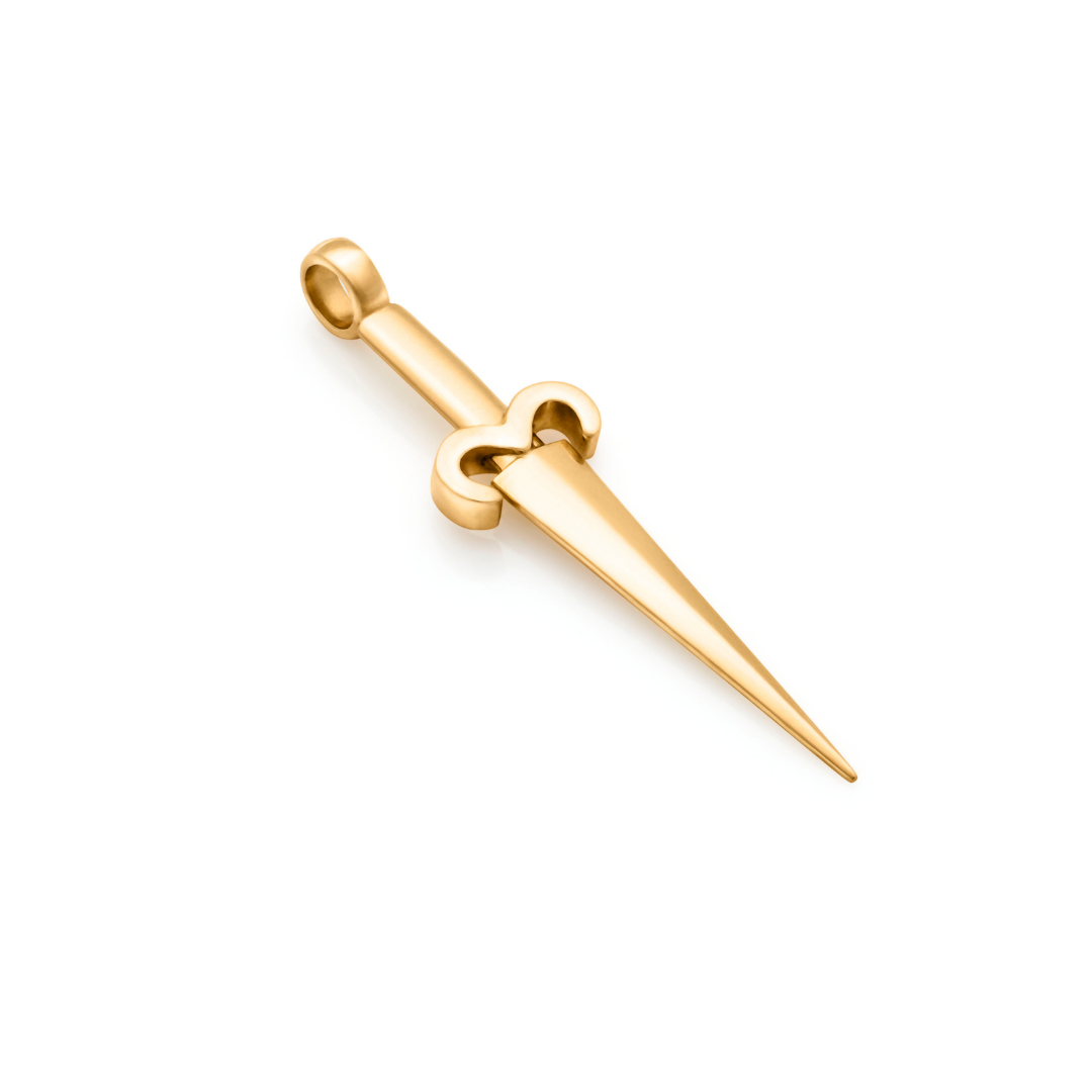 Gold Dagger Pendant Necklace