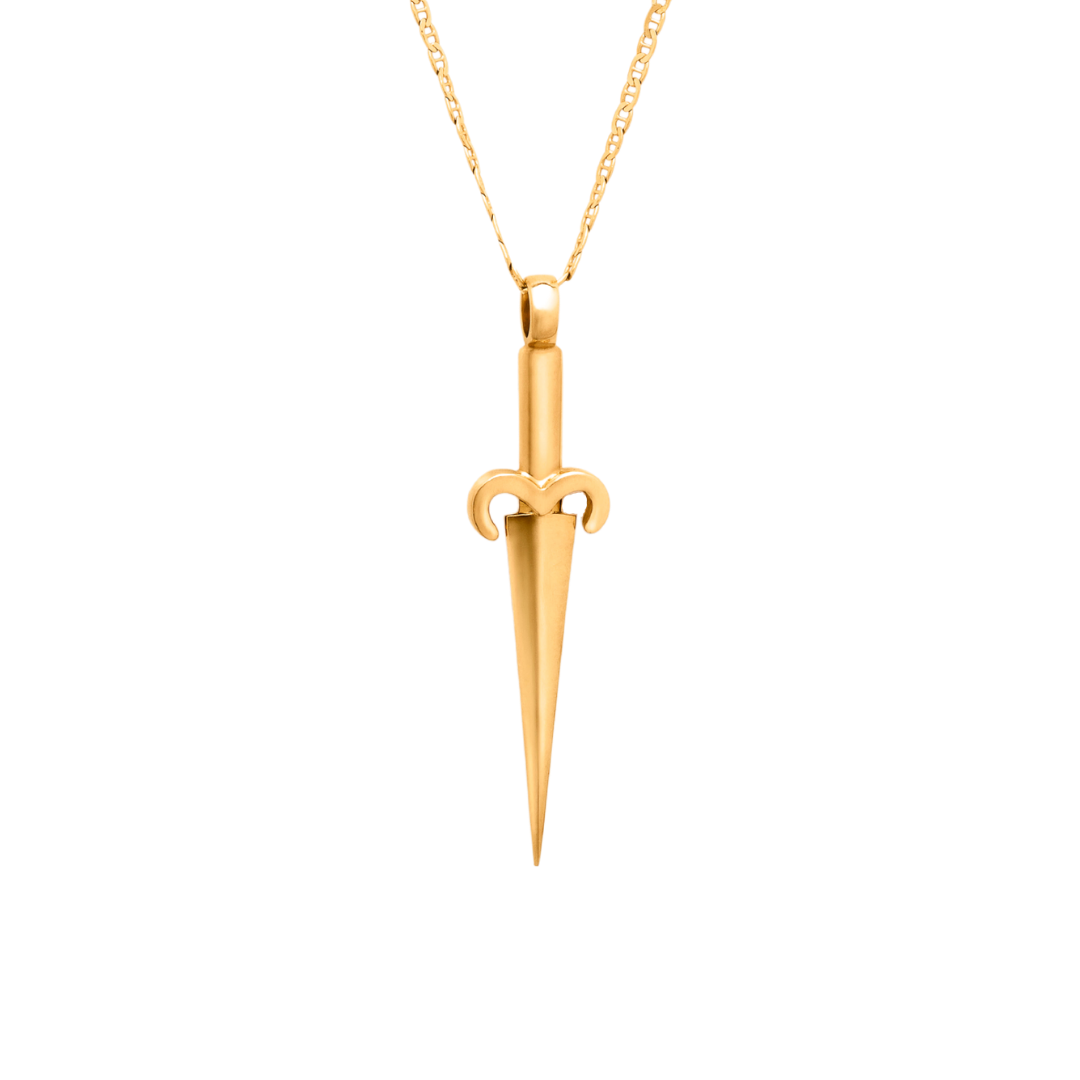 Gold Dagger Pendant Necklace