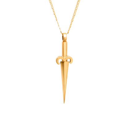 Gold Dagger Pendant Necklace