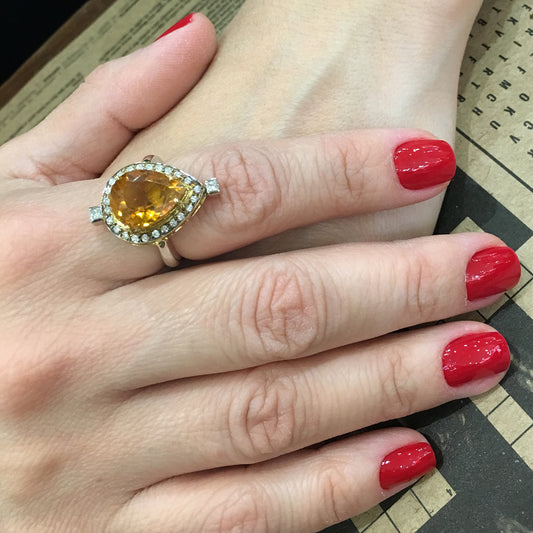Orange Sapphire Chakra Ring