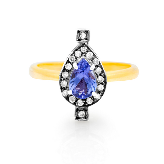 Tanzanite and Diamonds Chakra Ring